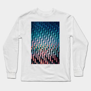 Pink/Blue Glitch #2 - Contemporary Exclusive Modern Design Long Sleeve T-Shirt